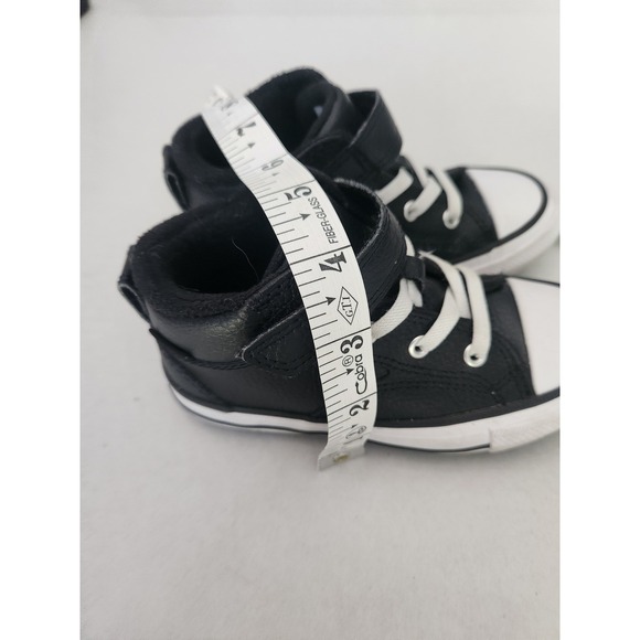 Converse All Star Leather High Top Black Infant Sneakers Shoes Size 9 - Picture 11 of 11